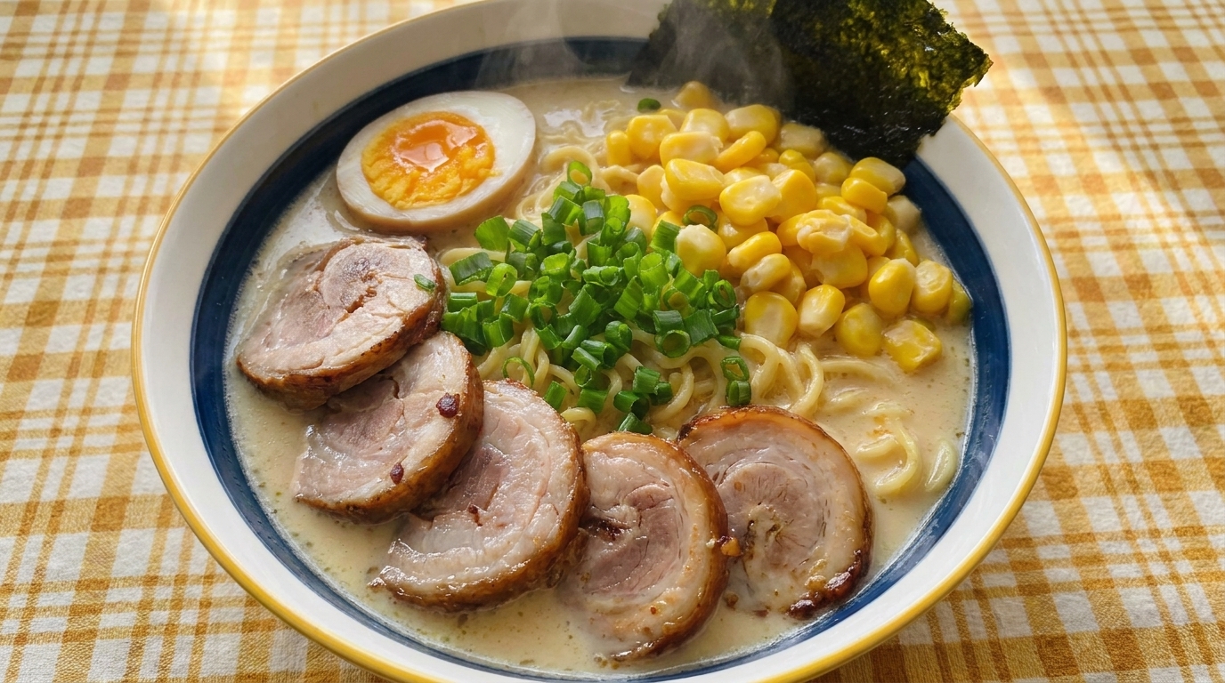 Ramen Tonkotsu Giapponese con Chashu Fatto in Casa