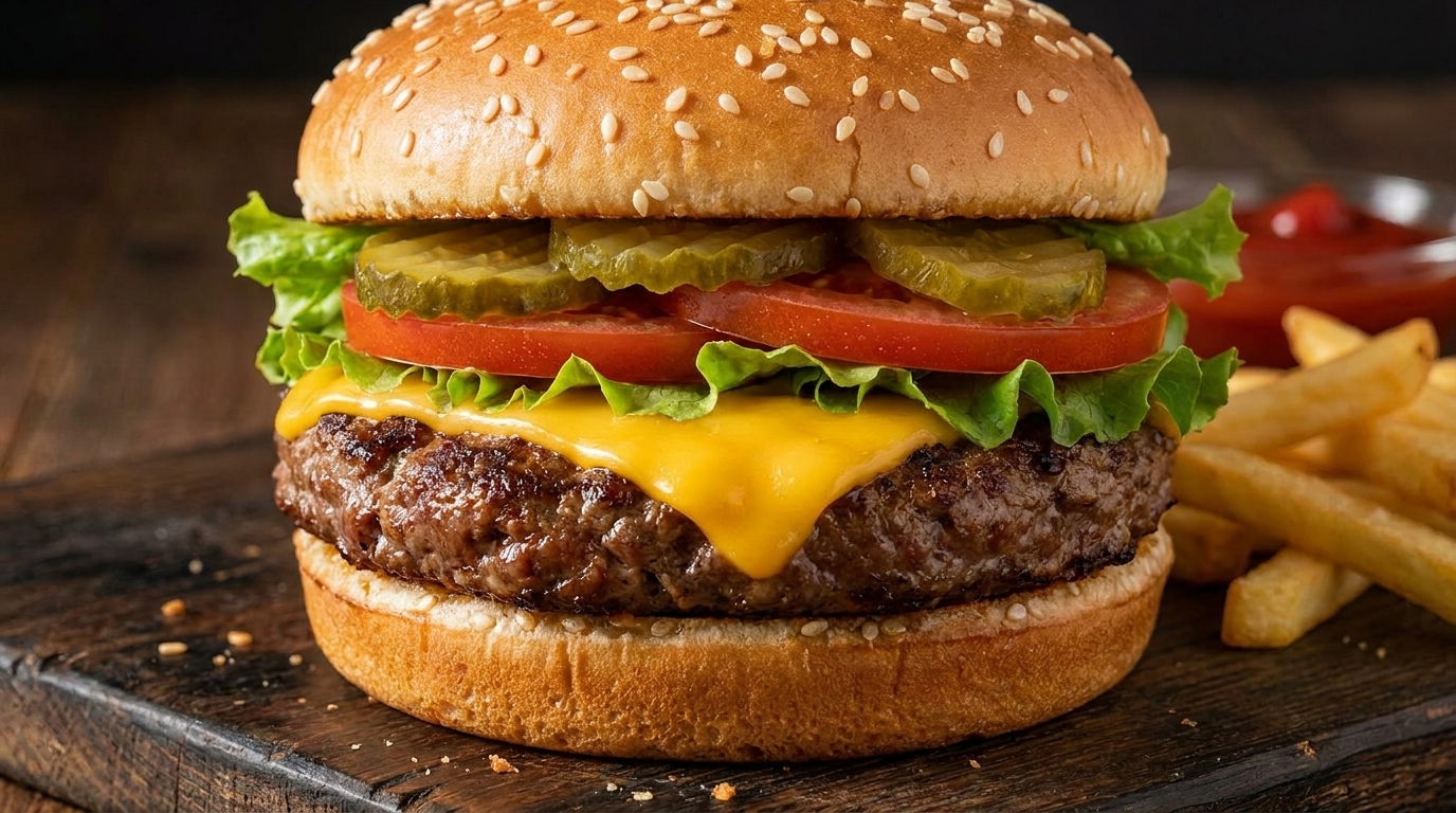 Classico Smash Burger Americano con Cheddar Fuso