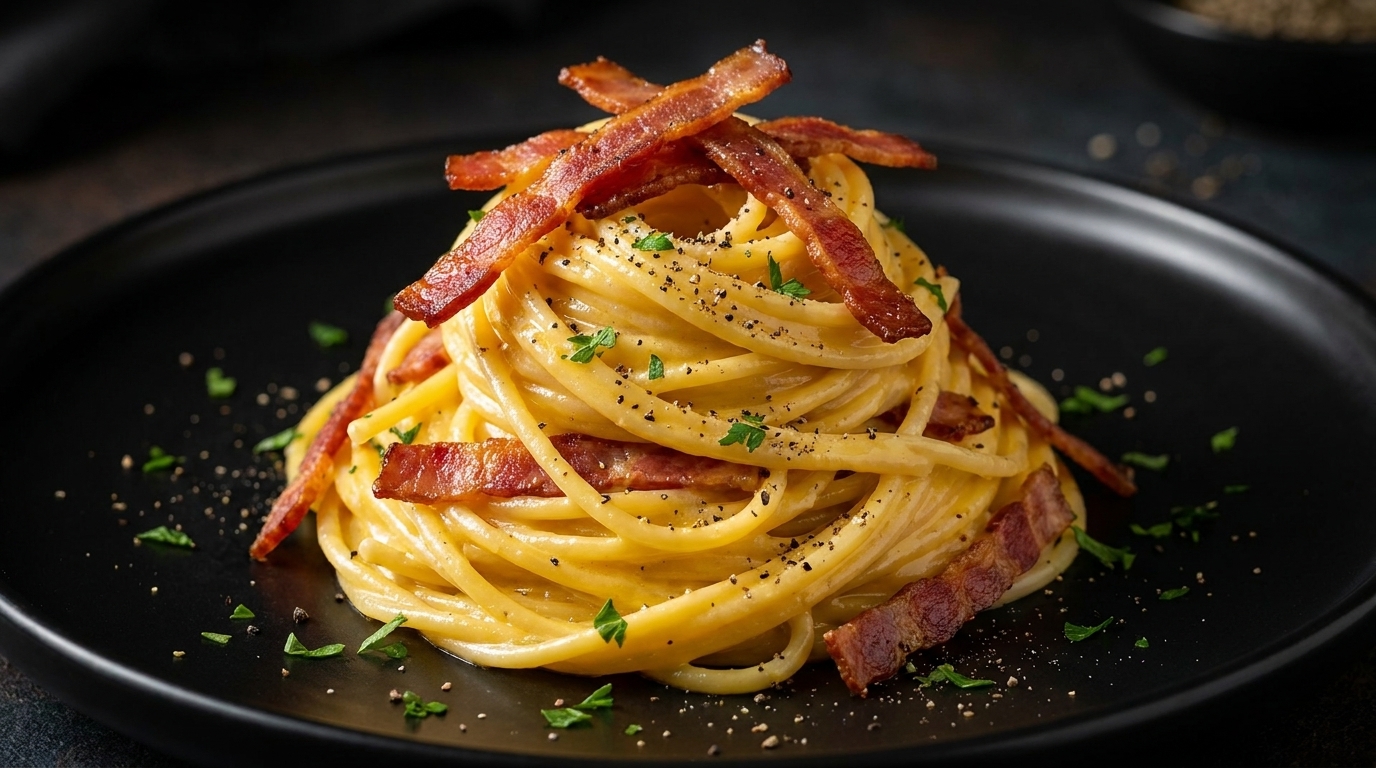 Spaghetti alla Carbonara Cremosa in 10 Minuti
