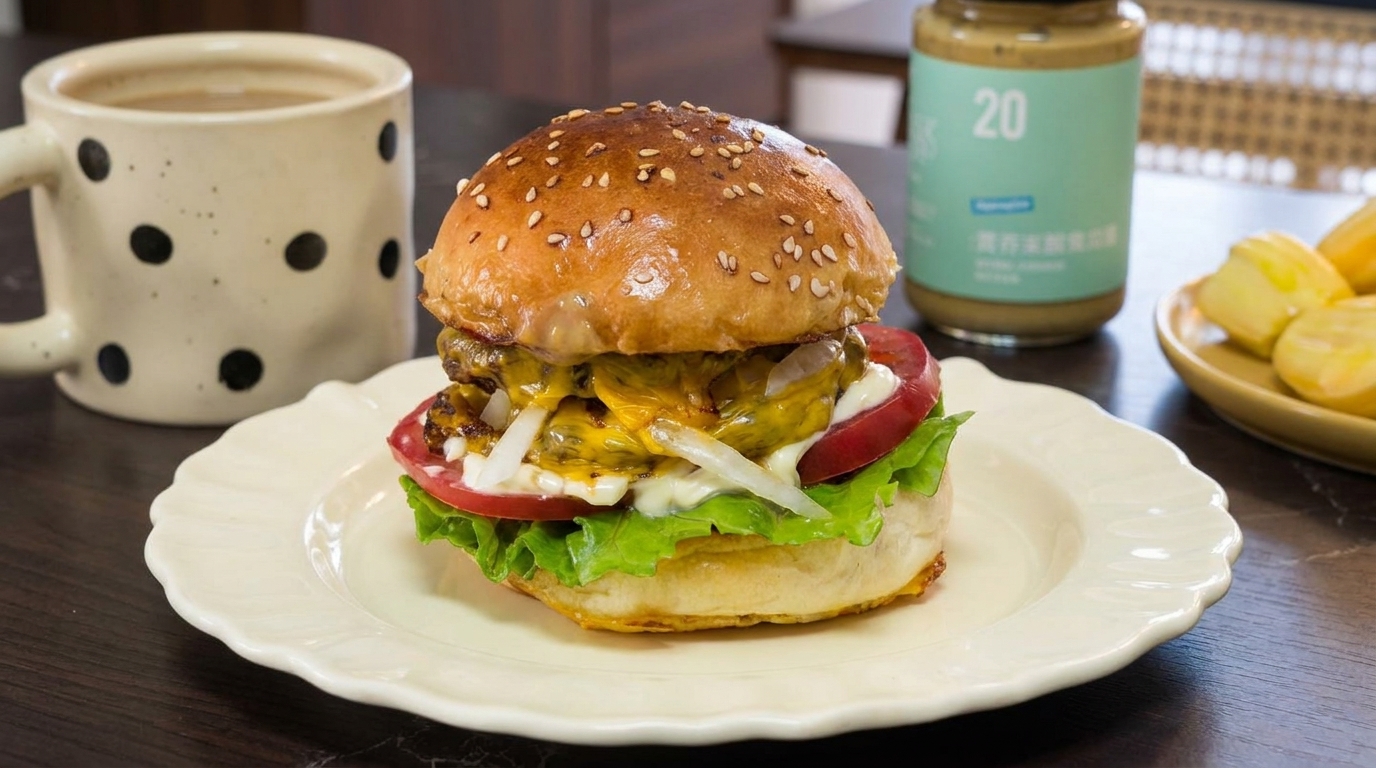 Double Cheeseburger Fatto in Casa con Panini al Sesamo