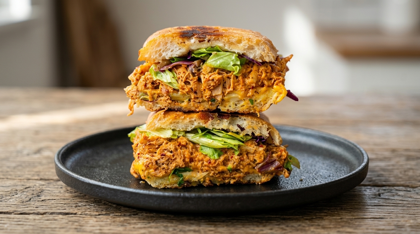 Panino alla Ciabatta con Pollo Sfilacciato Piccante alla Messicana