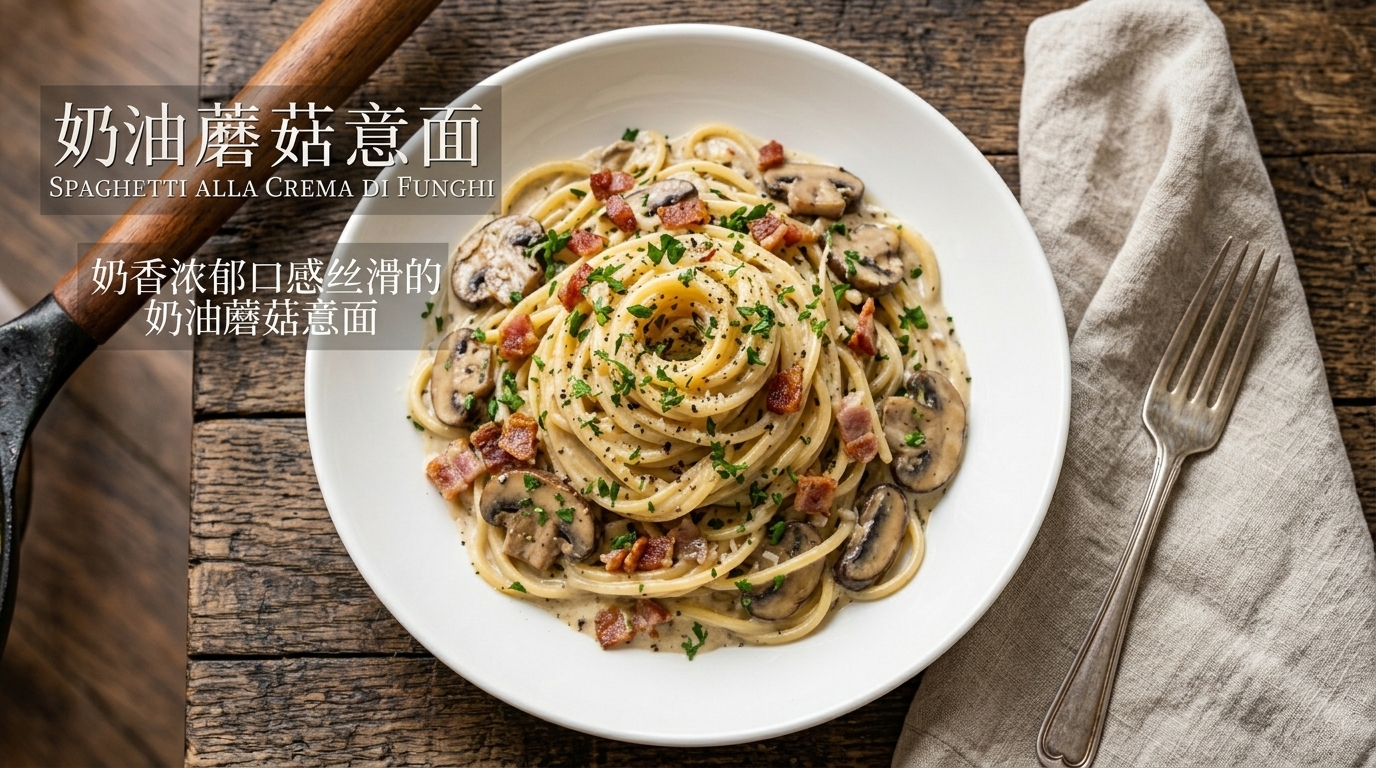 Spaghetti Cremosi ai Funghi