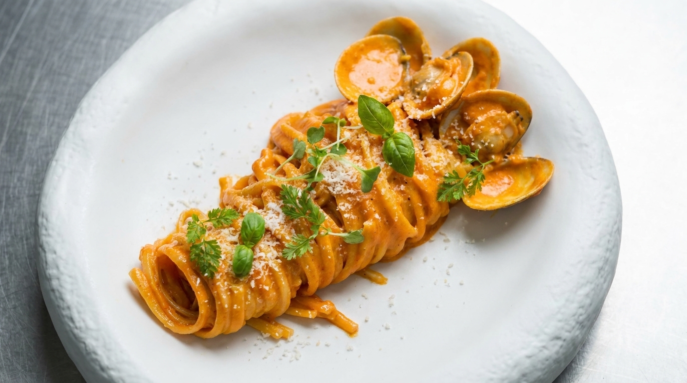 Pasta ai Peperoni Arrostiti e Vongole
