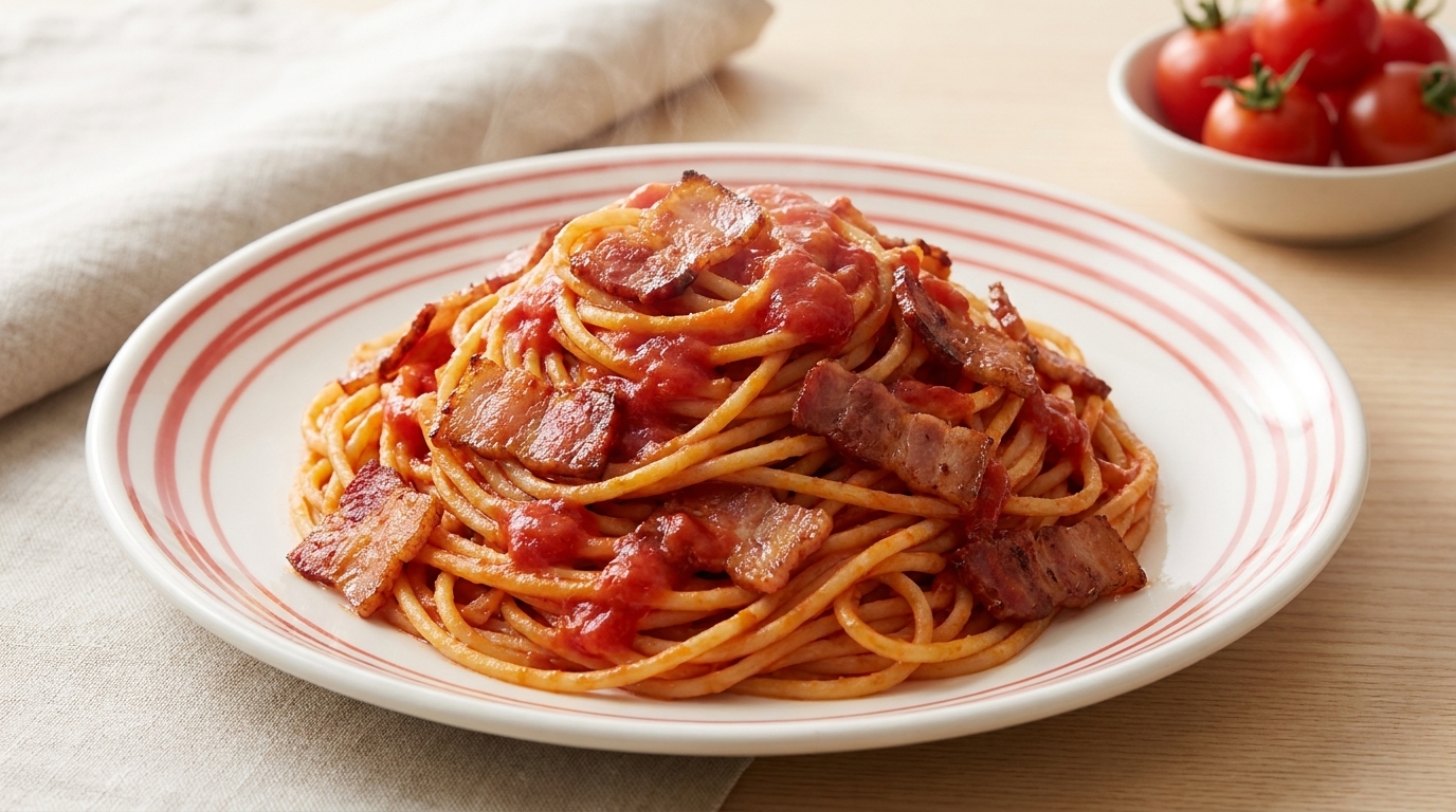 Pasta Classica con Pomodoro e Pancetta