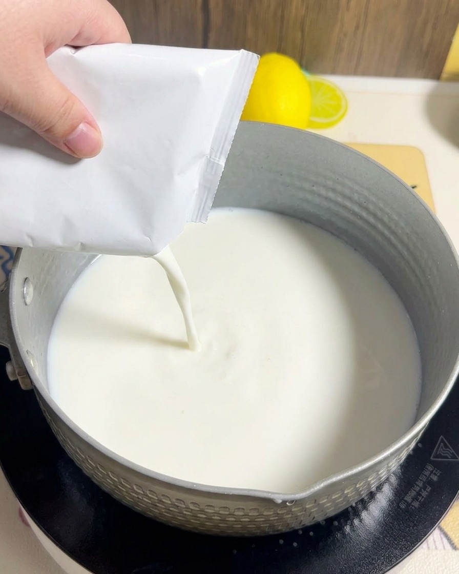 Vari ingredienti colorati come gamberi, bastoncini di granchio, mais e funghi immersi in una base di brodo cremoso.