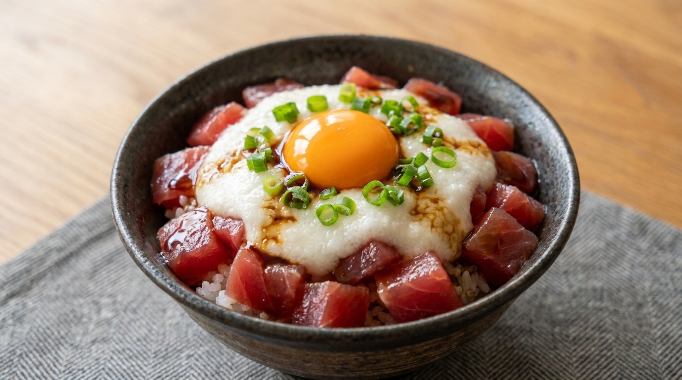 Ciotola di Riso Giapponese con Tonno e Igname (Maguro Yamakake Don)