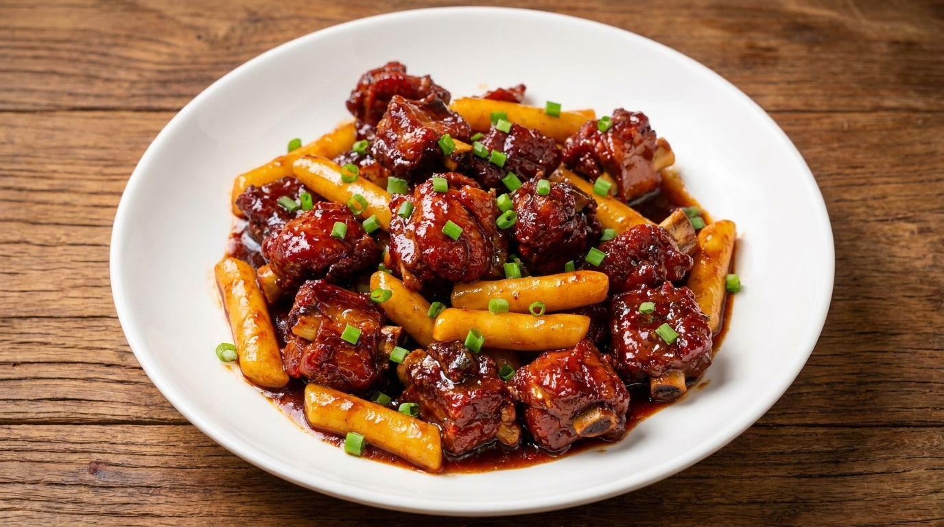 Costine di Maiale Brasate con Gnocchi di Riso