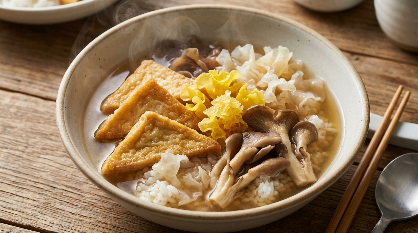 Zuppa in Pignatta di Funghi e Tofu