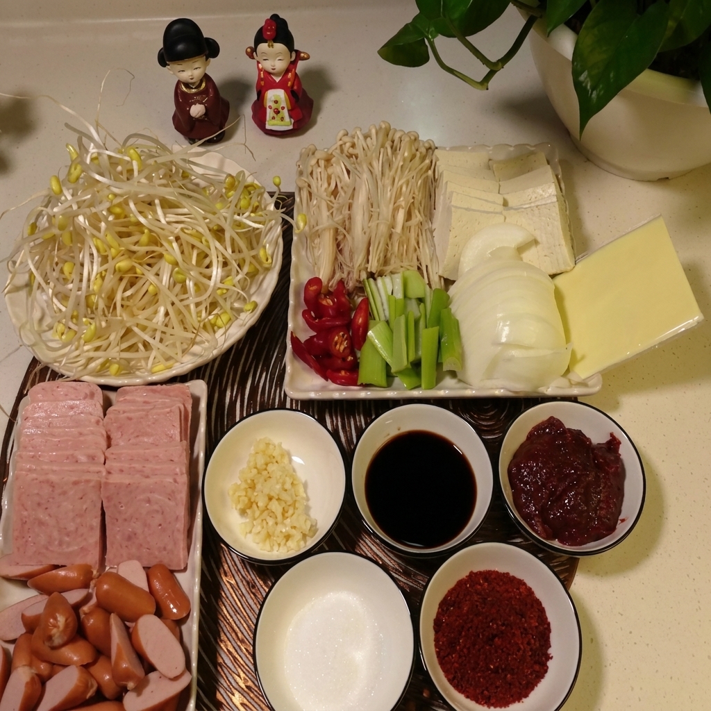 Una piccola ciotola bianca contenente un mix di aglio tritato, pasta di peperoncino e polvere di peperoncino, pronta per essere mescolata.