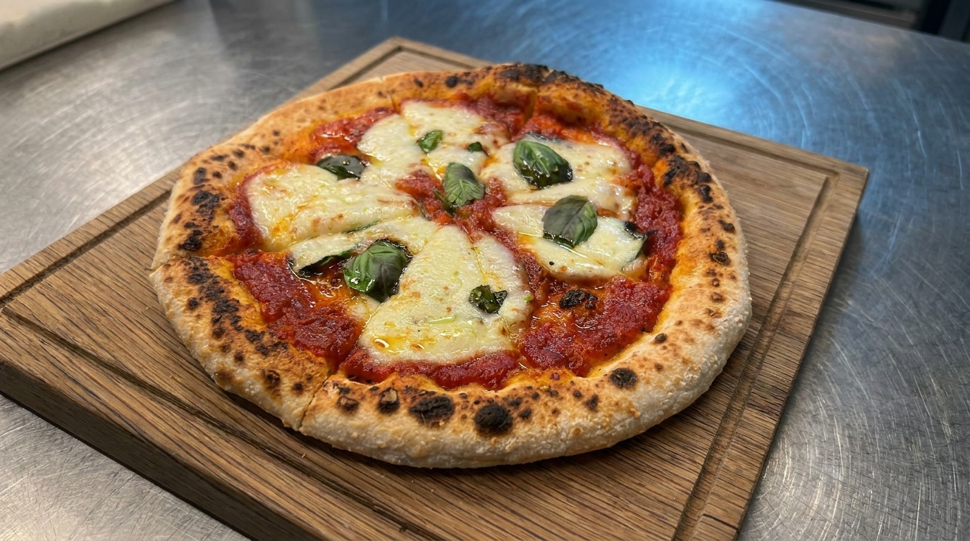Pizza Margherita Fatta in Casa: Crosta a Macchia di Leopardo e Cuore Morbido