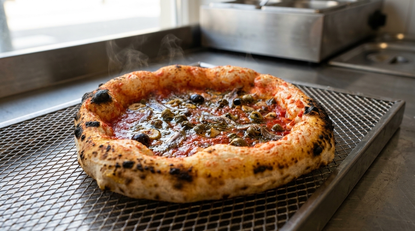 Pizza Napoli Autentica (Marinara con Acciughe e Olive)