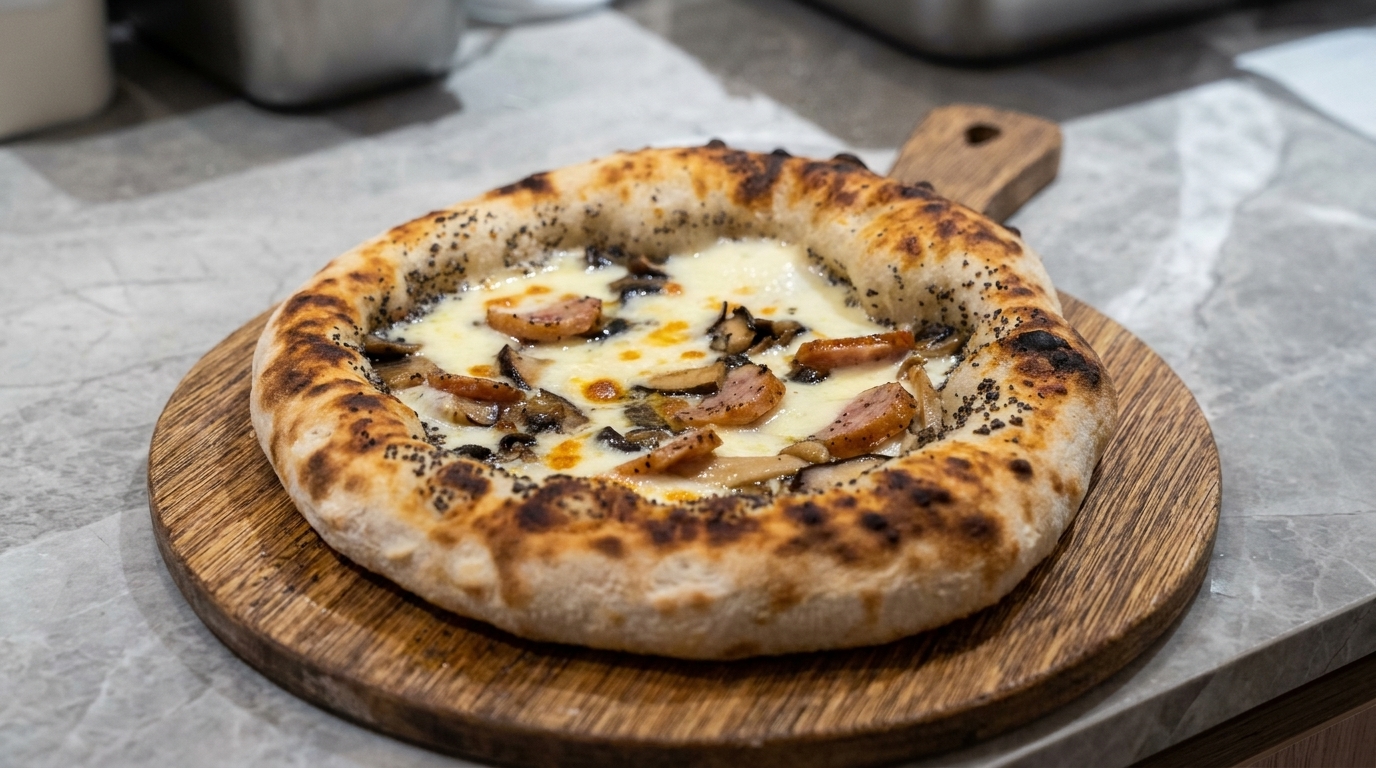 Pizza Gourmet ai Funghi e Tartufo con Mozzarella