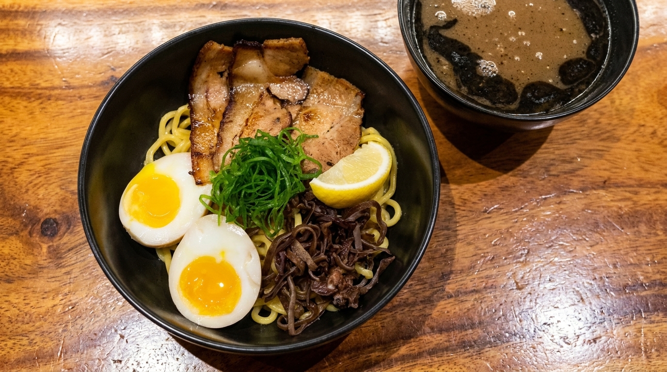 Mazesoba ai Funghi Black Garlic (Noodles Giapponesi al Mayu)