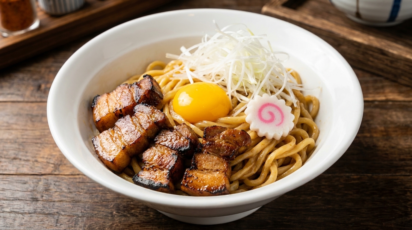 Abura Soba Giapponese: Noodles all'Olio con Pancetta Brasata
