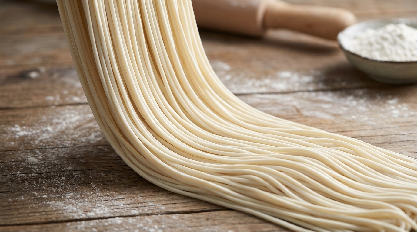 Pasta tirata a mano fatta in casa (Lamen)