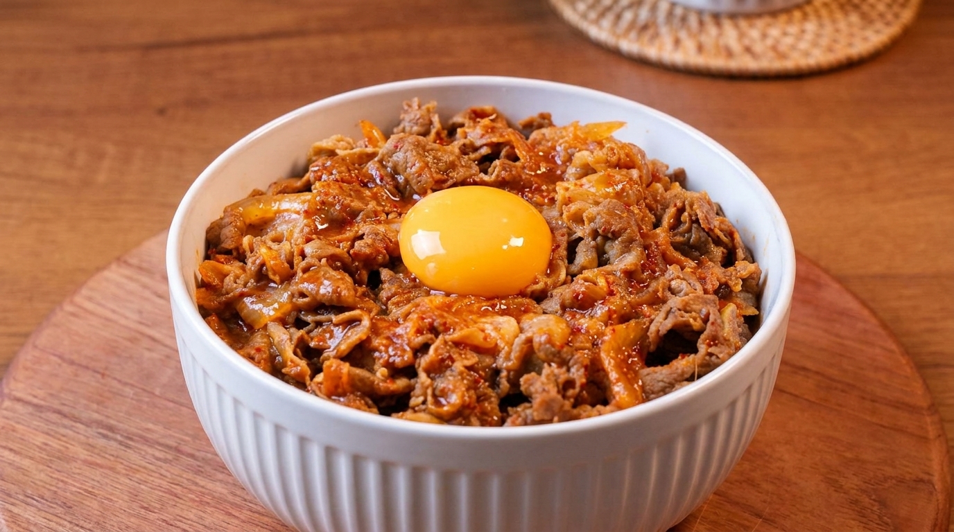 Gyudon al Kimchi: Ciotola di Riso con Manzo Facile e Veloce