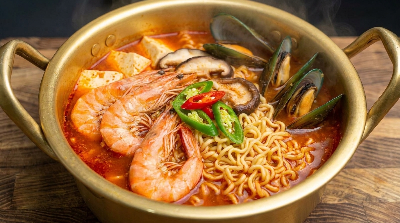 Ramen Coreano Piccante ai Frutti di Mare (Stile Jjamppong)
