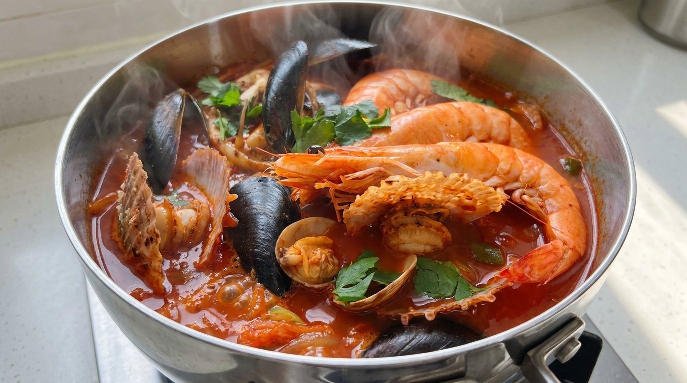 Jjambbong: Zuppa di Noodle Coreana Piccante ai Frutti di Mare
