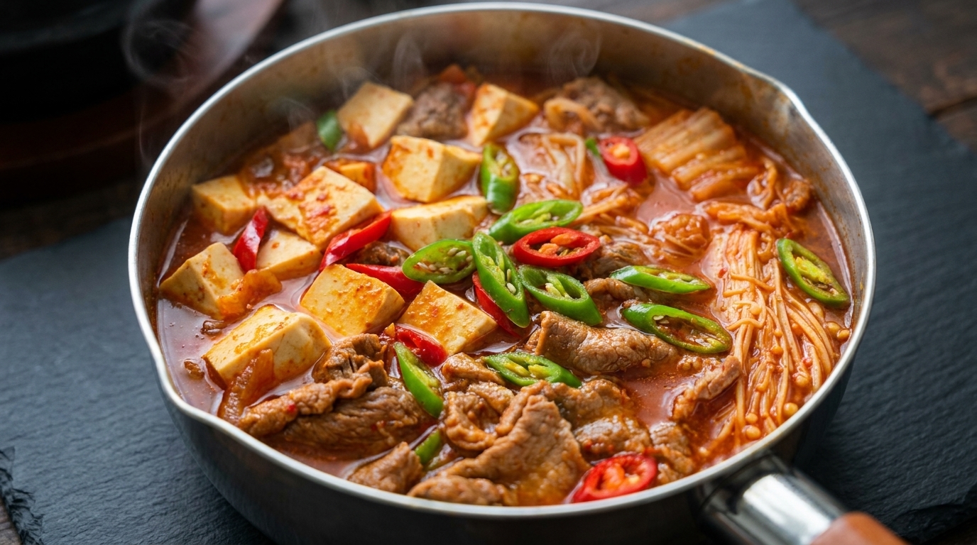 Zuppa Coreana di Kimchi, Manzo e Tofu (Kimchi-jjigae)