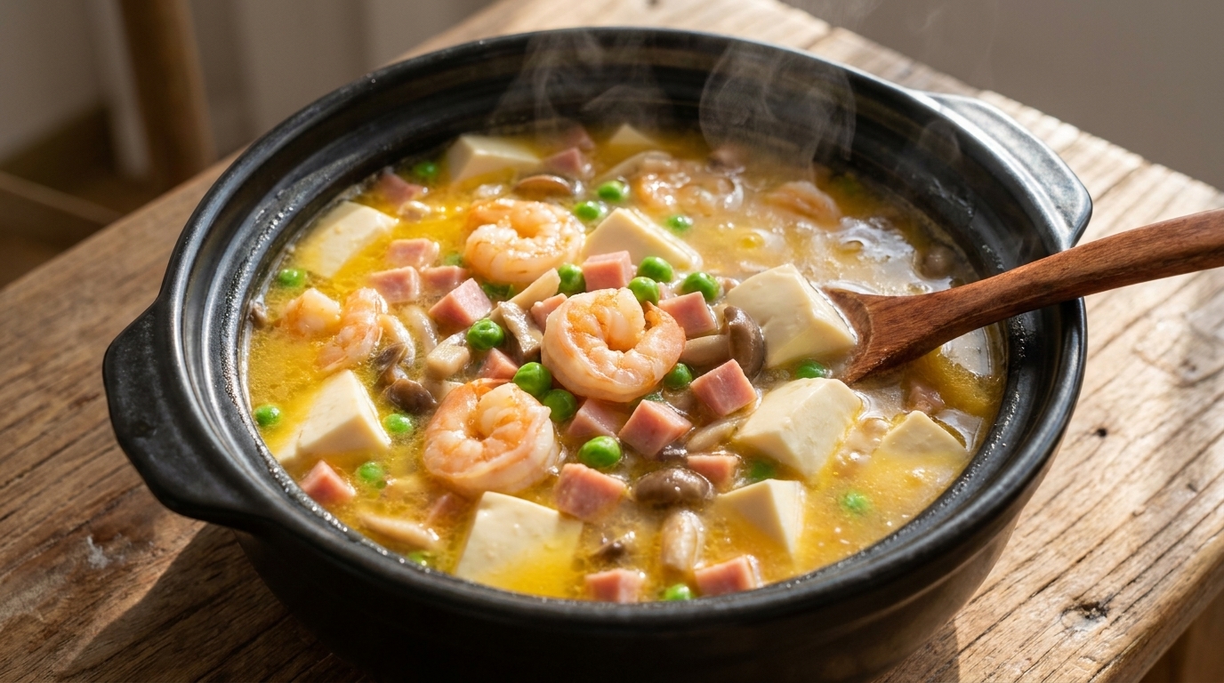 Zuppa di Tofu Sanxian (Brodo di Mare e Tuorlo Salato)