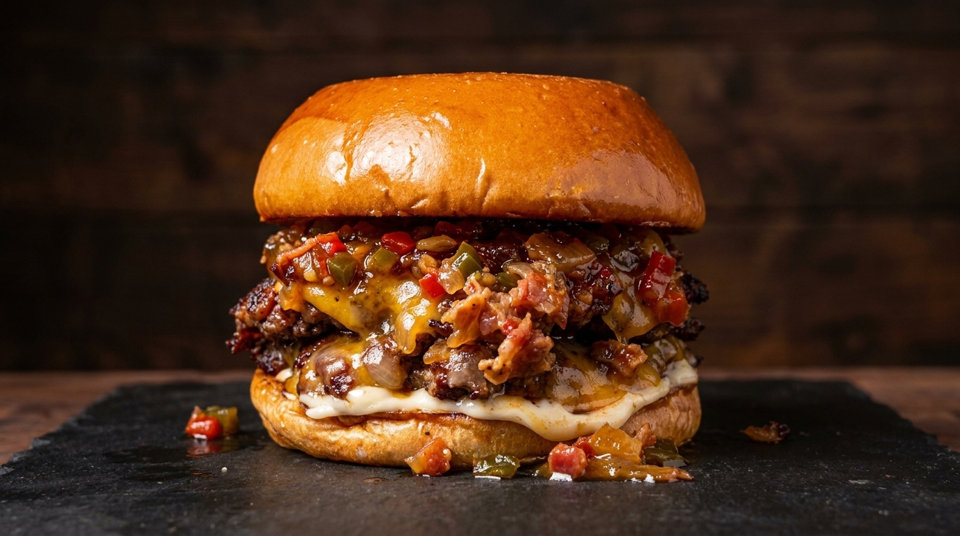 Double Smoked Smashburger con Confettura di Bacon e Peperoncino