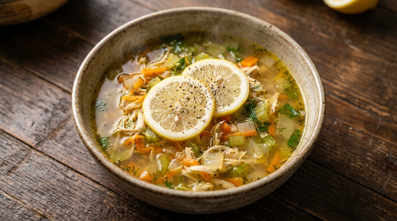 Zuppa Greca di Pollo al Limone