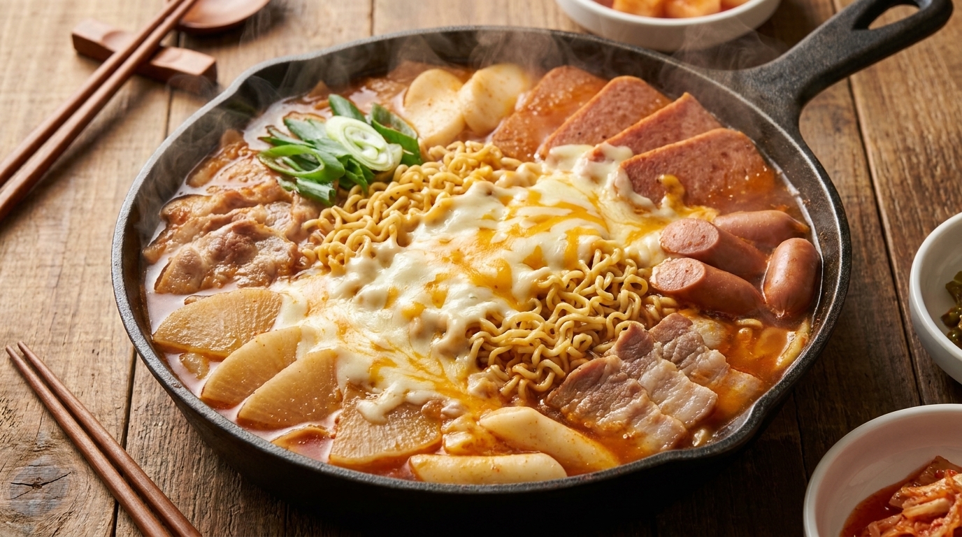 Budae Jjigae Semplificato (Stufato dell'Esercito Coreano)