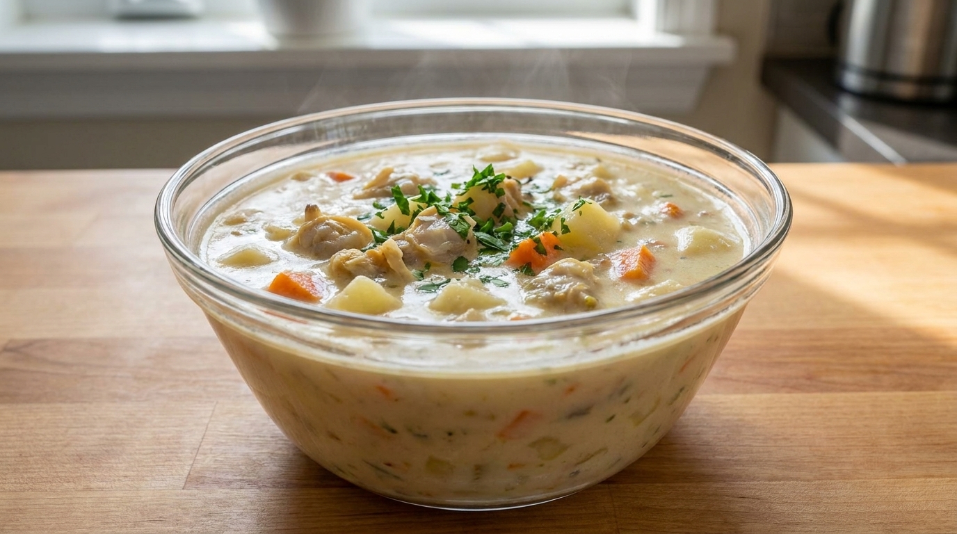 Zuppa di Vongole Cremosa Fatta in Casa