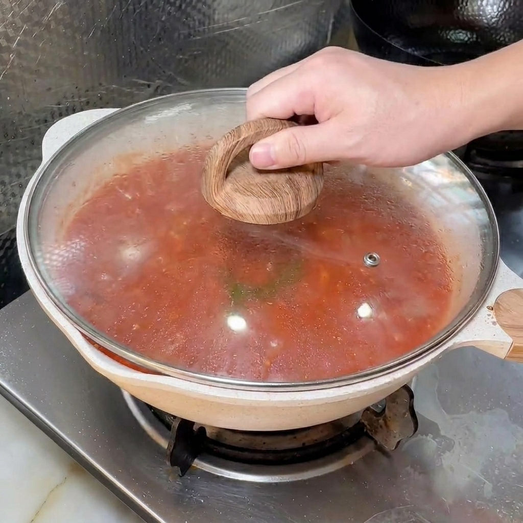 Sedano tritato aggiunto alla padella con la miscela di carne, cipolla e carote.