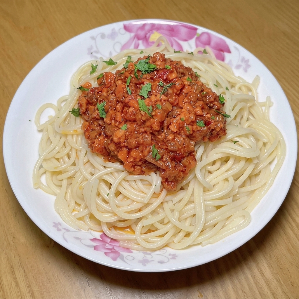 Pomodori freschi a cubetti aggiunti alla padella con carne, verdure e concentrato.