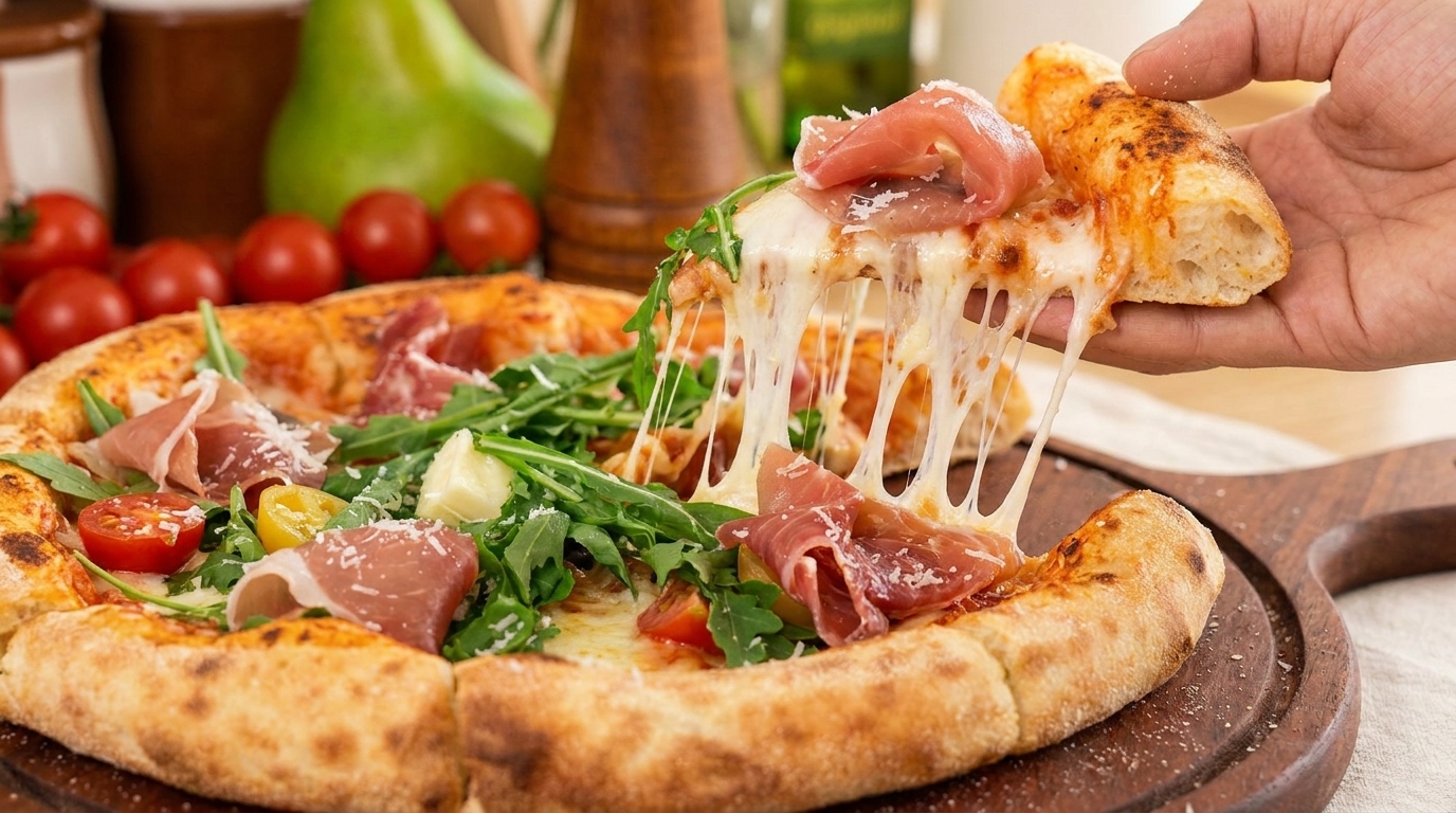 Pizza Artigianale con Prosciutto di Parma e Rucola Fresca
