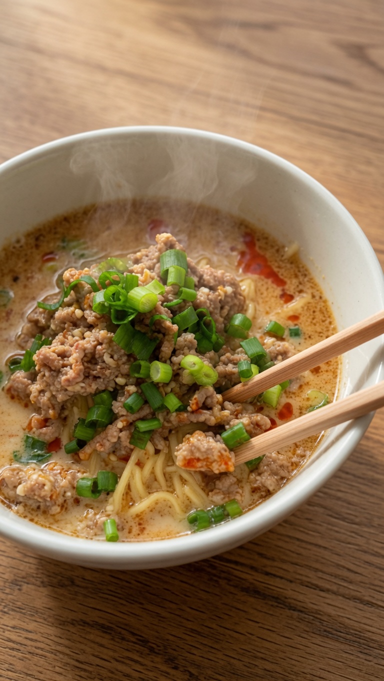 Tantanmen Cremoso e Veloce: Pronto in 5 Minuti