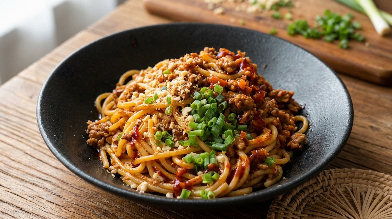 Spaghetti Dan Dan in stile Sichuan