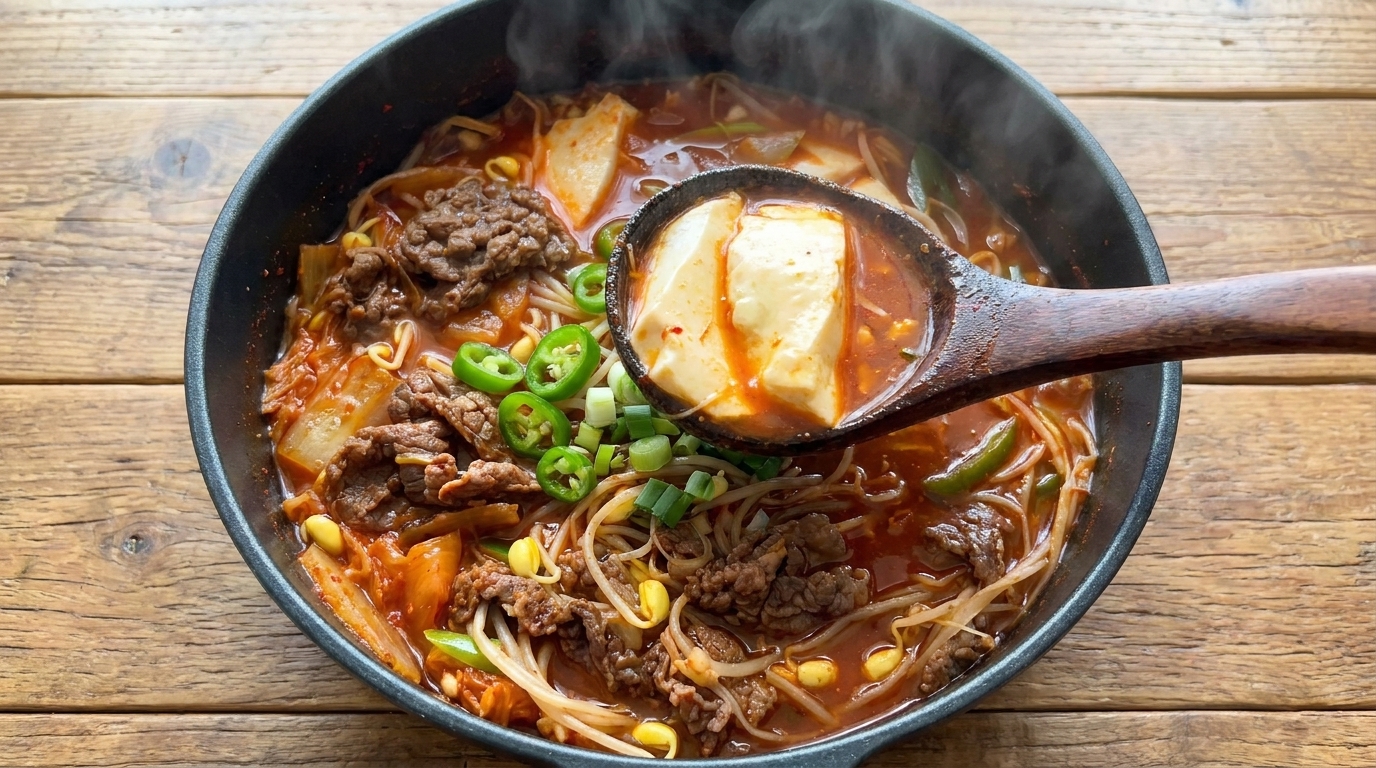 Zuppa di Kimchi, Manzo e Tofu