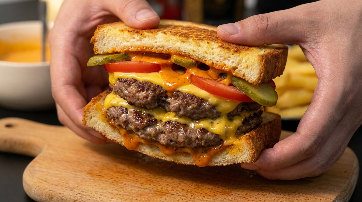 Patty Melt Gourmet con Doppio Hamburger