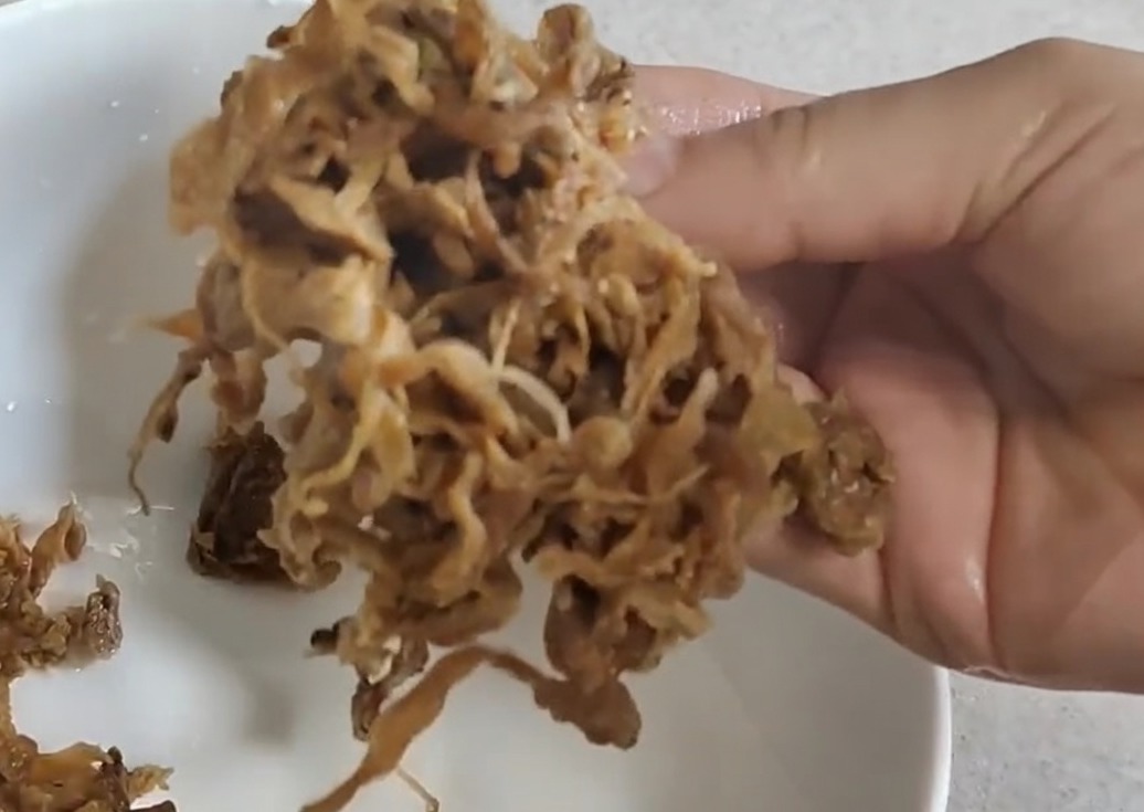 Cavolo essiccato sottaceto tritato finemente preparato per la base della zuppa.
