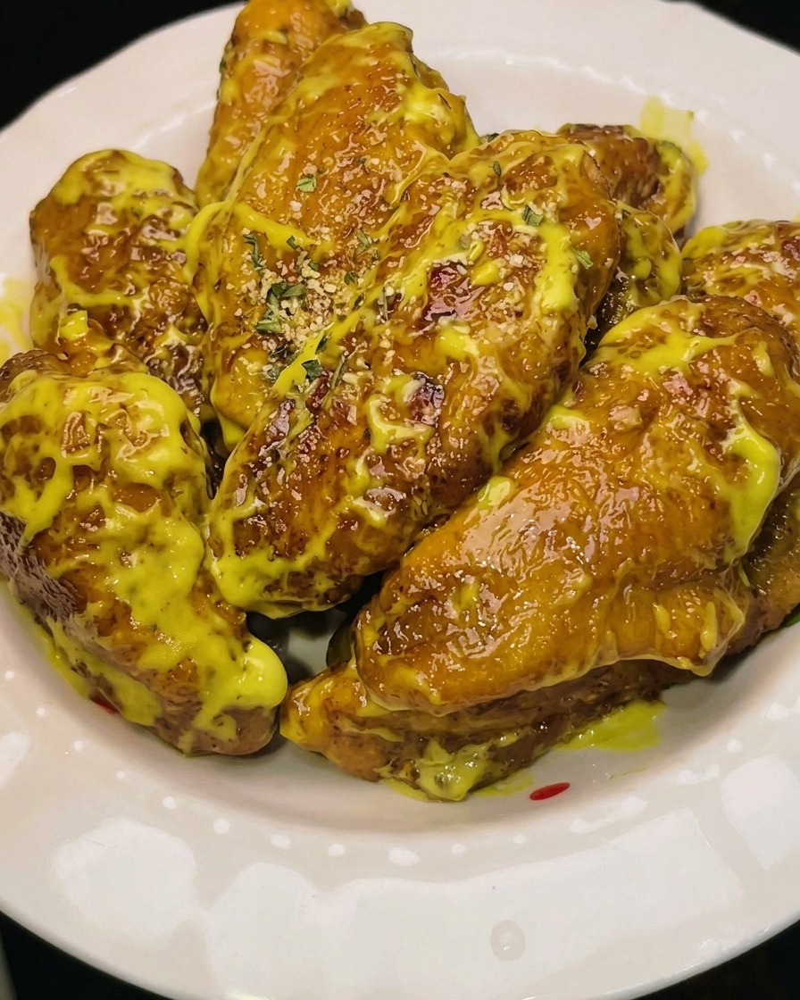 Aggiunta di farina per tempura alle ali di pollo sciacquate in una ciotola dacciaio inox.