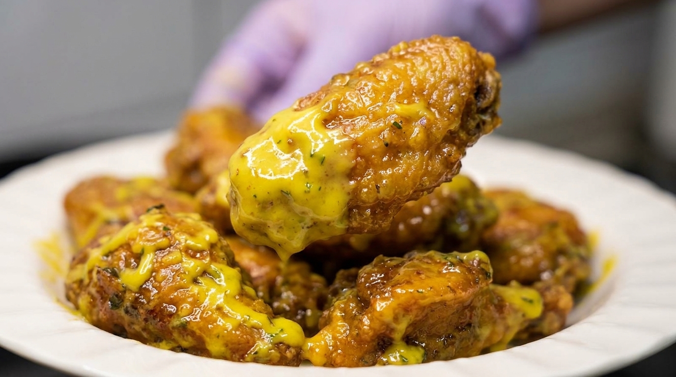Ali di pollo fritte croccanti al miele e senape