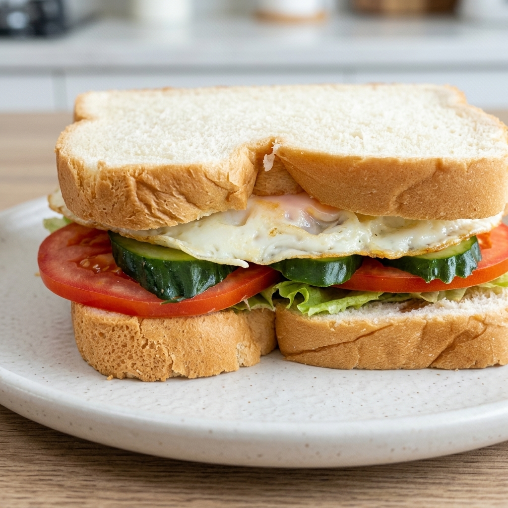 La fetta superiore di pane posizionata sopra il panino per completare lassemblaggio.