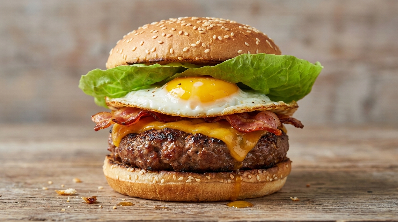 Il Perfetto Burger Fatto in Casa: Bacon, Uovo e Manzo