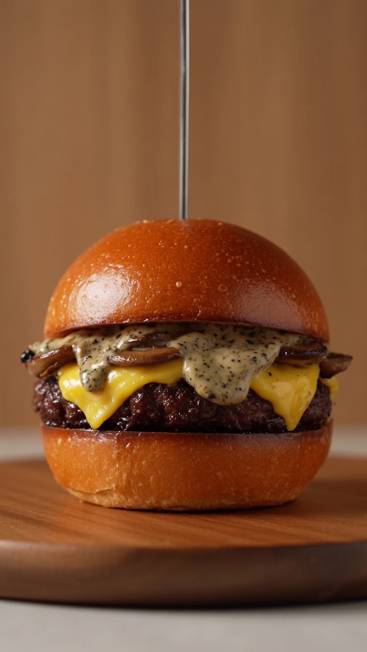 Hamburger Gourmet ai Funghi e Tartufo Nero