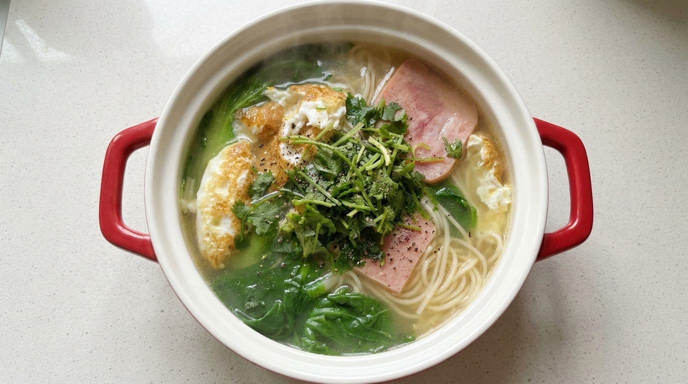 Zuppa di Noodles con Avanzi di Pollo