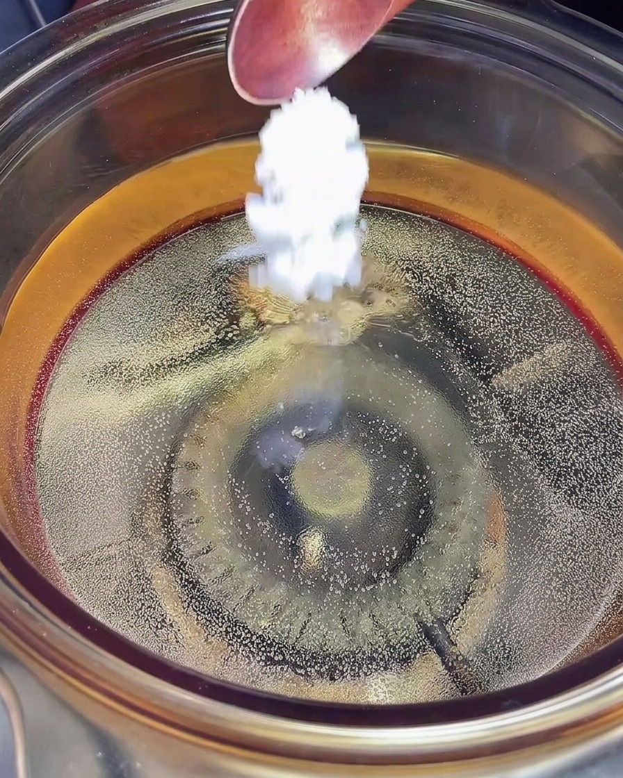 La pasta viene calata in una pentola di acqua bollente salata.