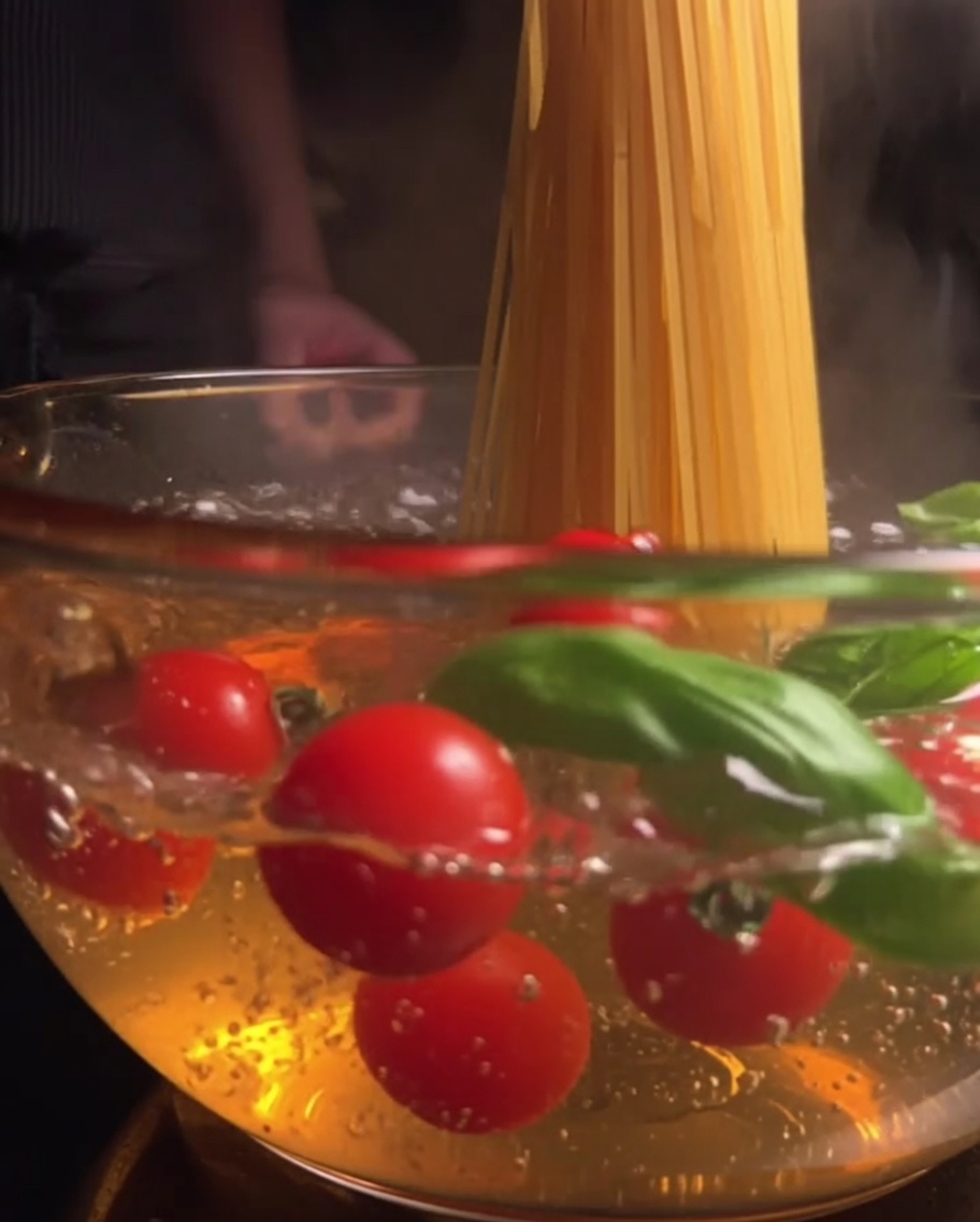 Concentrato di pomodoro che viene mescolato con la carne e le verdure.