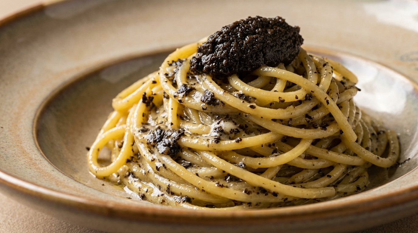 Spaghetti di mais al tartufo e formaggio