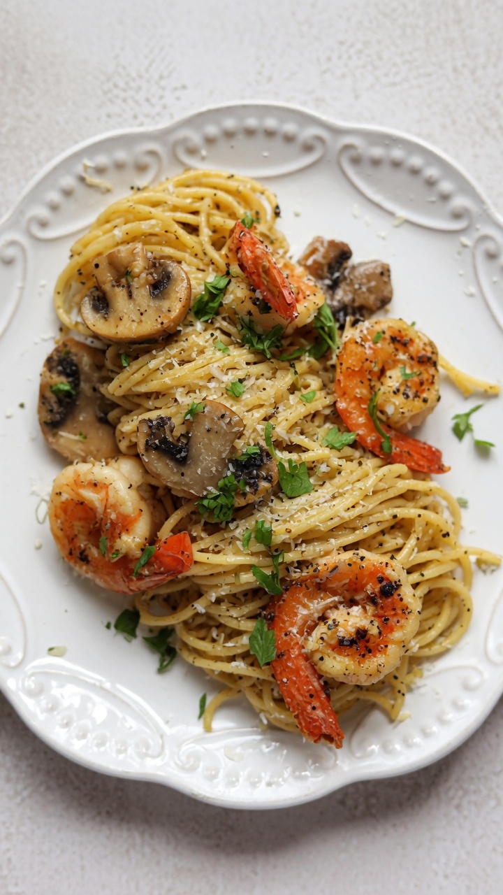 Spaghetti ai Gamberi e Tartufo