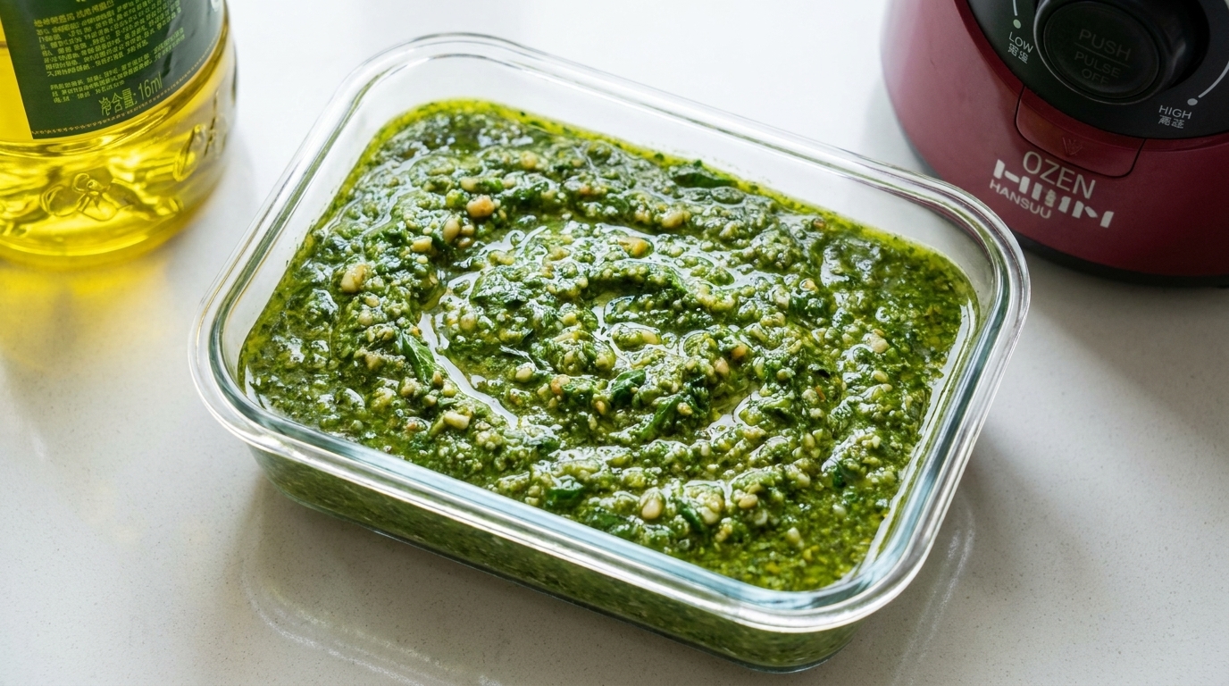 Pesto di Basilico Fresco Fatto in Casa