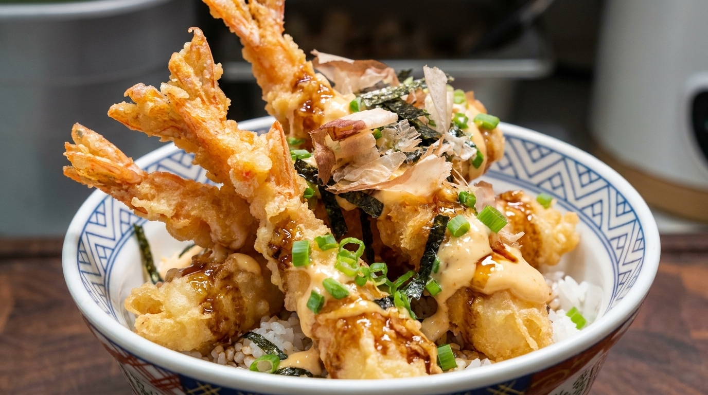 Tempura di Gamberi in Ciotola di Riso (Ten Don)