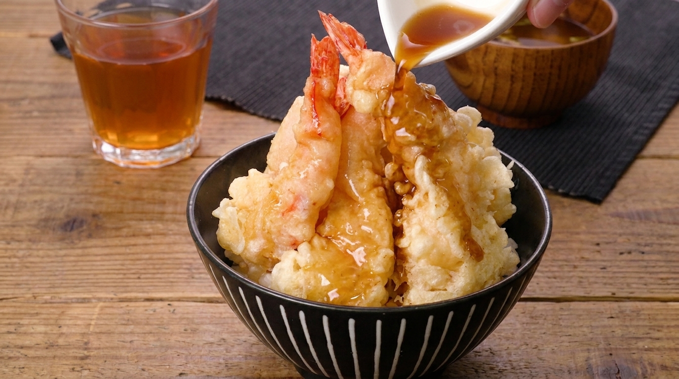 Authentic Shrimp Tempura Donburi (Ten-don)