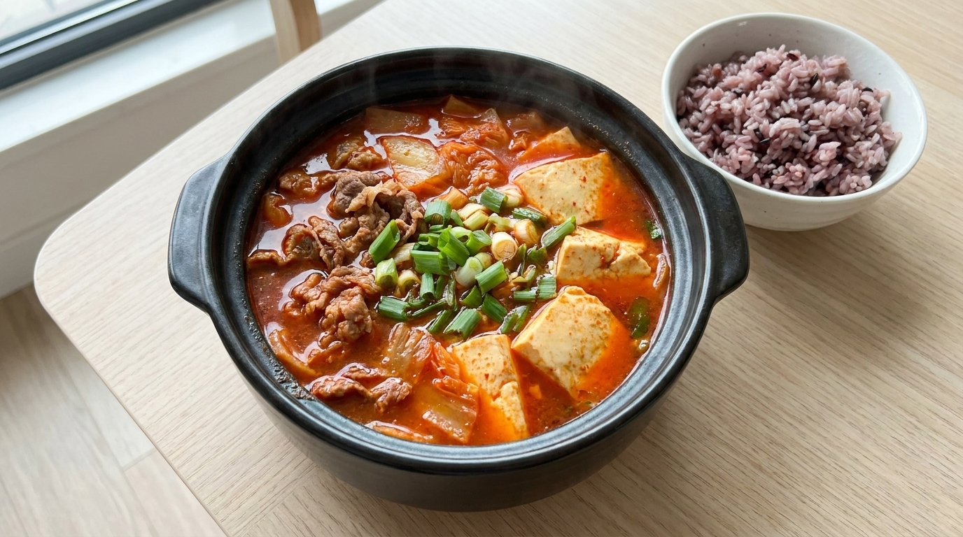 Zuppa Coreana Piccante al Tofu (Leggera)